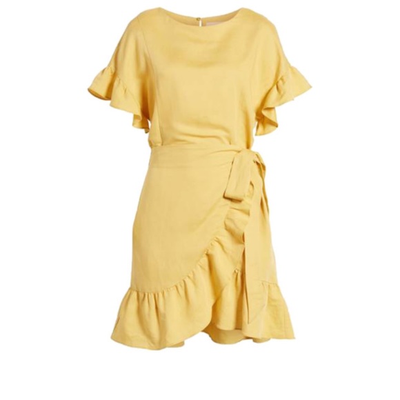 Astr Ruffle Linen Dress - Picture 2 of 3